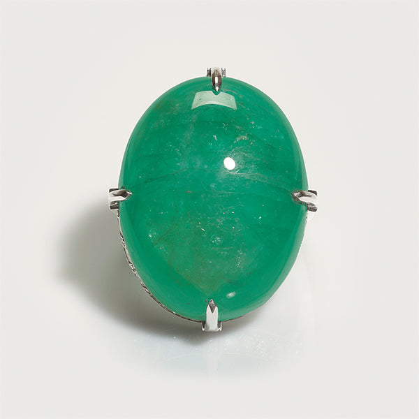 Colombian Emerald & Platinum Ring