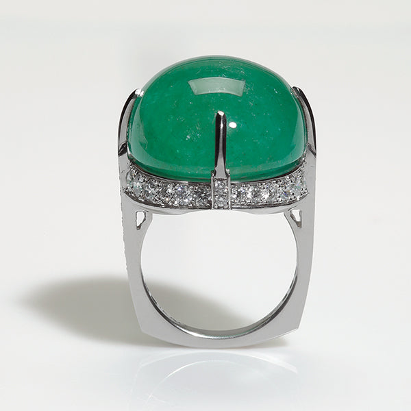 Colombian Emerald & Platinum Ring