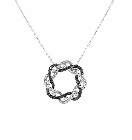 White & Black Diamonds White Gold Pendant