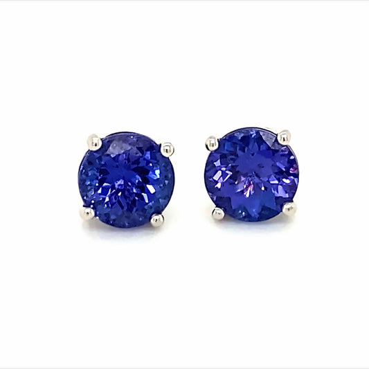 Tanzanite White Gold Stud Earrings