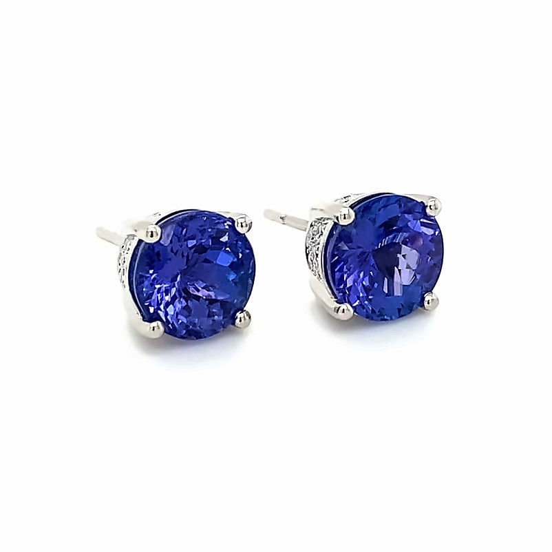 Tanzanite White Gold Stud Earrings