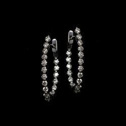 Diamond Hoop Earrings in 18k White Gold