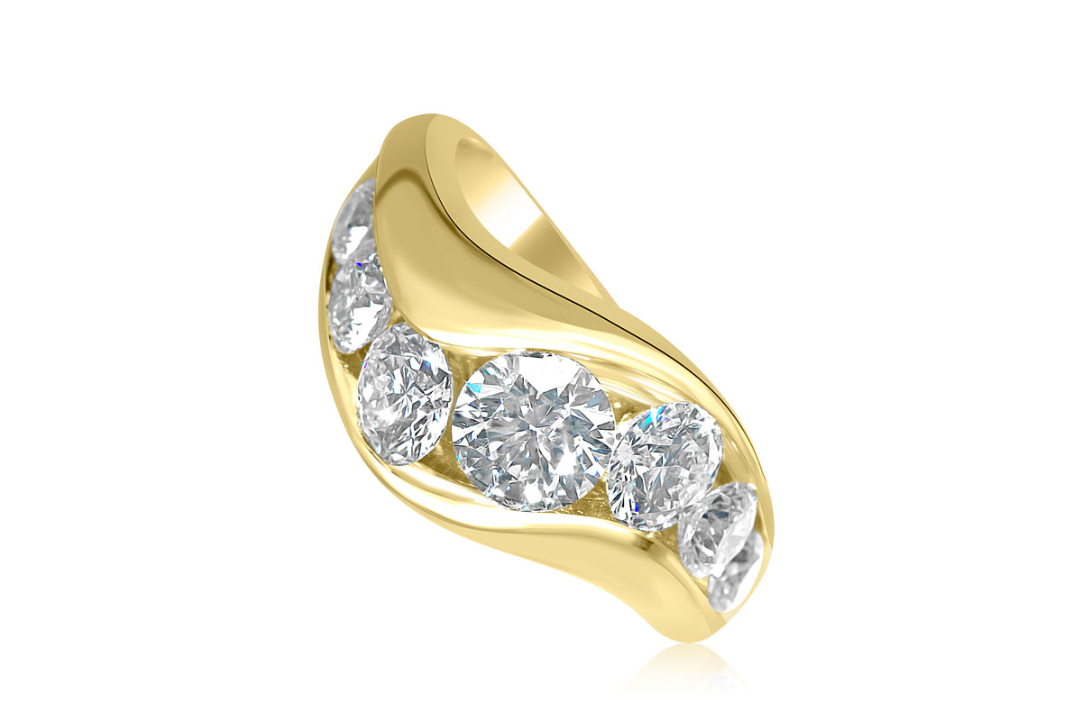 Diamond Gold Wave Ring